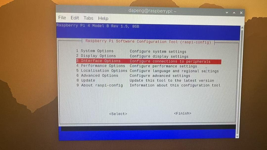 Enabling the serial port interface inside raspi-config
