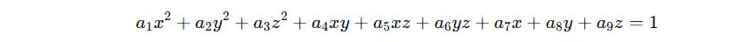 General ellipsoid equation used for magnetometer calibration