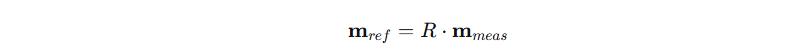 Magnetometer measurement rotated into the reference frame