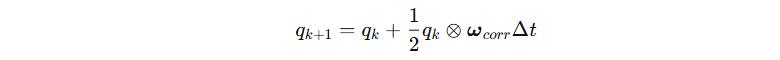 First-order quaternion update using the corrected angular rate